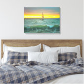 Sailboat auf Banderas Bay 0884 Leinwand Printmedie (Insitu (Schlafzimmer))