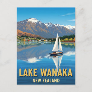 Sailboat auf Lake Wanaka Neuseeland Postkarte