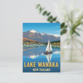Sailboat auf Lake Wanaka Neuseeland Postkarte (Stehend Vorderseite)
