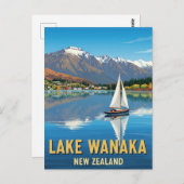 Sailboat auf Lake Wanaka Neuseeland Postkarte (Vorne/Hinten)