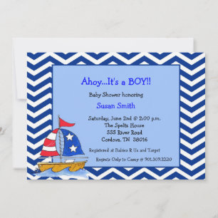 Sailboat Baby Dusche Einladungen