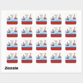 Sailboat Baby Shower Square Sticker! Quadratischer Aufkleber (Blatt)