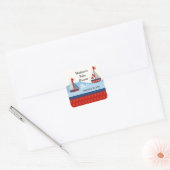 Sailboat Baby Shower Square Sticker! Quadratischer Aufkleber (Umschlag)