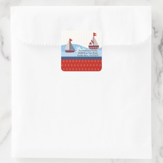 Sailboat Baby ShowSquare Aufkleber (Tasche)