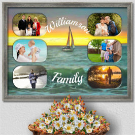 Sailboat Banderas 0884 Family Collage Art Print Poster