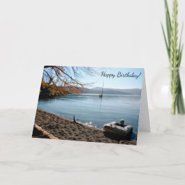 Sailboat Beach Happy Birthday Card Karte