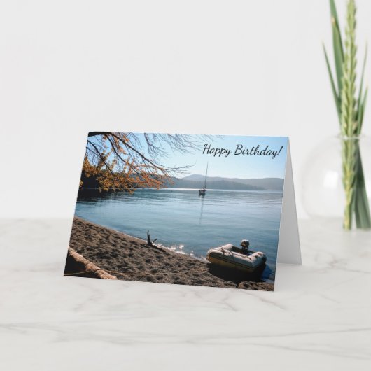 Sailboat Beach Happy Birthday Card Karte (Vorderseite)
