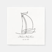 Sailboat Beach Thema Baby Dusche Napkin Serviette (Vorderseite)
