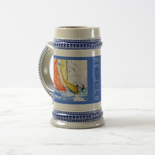 Sailboat Beer Stein Bierglas (Vorderseite Links)