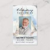 Sailboat Beerdigung Memorial Gebet Foto-Karte Visitenkarte (Vorderseite)