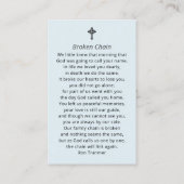 Sailboat Beerdigung Memorial Gebet Foto-Karte Visitenkarte (Rückseite)