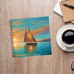 Sailboat bei Sunset Verbringen Zeit w Jesus Journa Notizblock