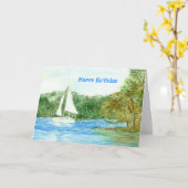 Sailboat Birthday Card Karte (Gelbe Blume)