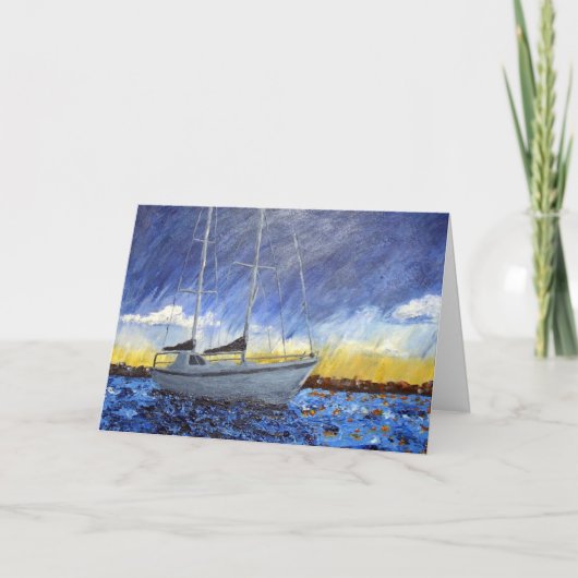 Sailboat Birthday Card Karte (Vorderseite)
