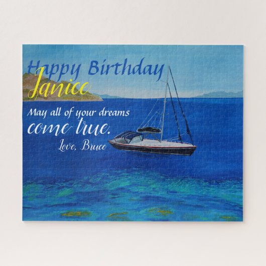 Sailboat Birthday Card Puzzle (Horizontal)