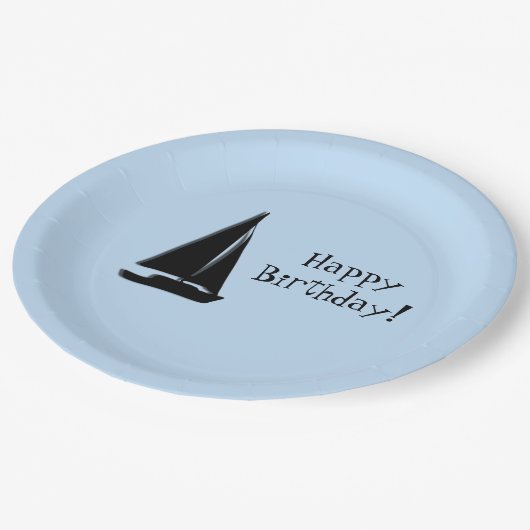 Sailboat Birthday Pappteller (Schrägansicht)