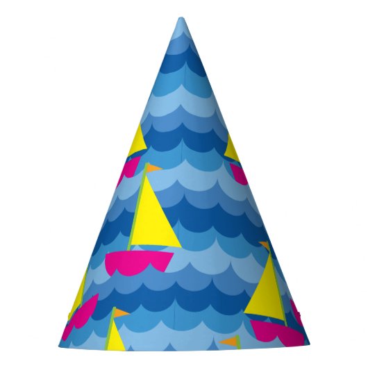 Sailboat Birthday Party Partyhütchen (Vorderseite)