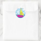 Sailboat Birthday Party Runder Aufkleber (Tasche)