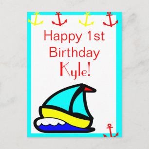 Sailboat Birthday Postkarte
