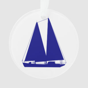 Sailboat: Blaue Küstendekoration Ornament