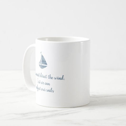 Sailboat Blue Adjust Sails Nautic Kaffeetasse (Vorderseite Links)