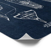 Sailboat Blueprint Nr. 2 Schöne Wanddekoration Poster (Ecke)