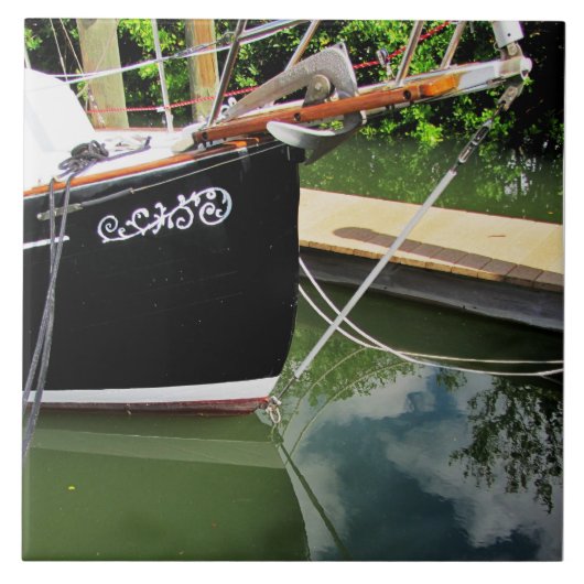 Sailboat Bow Sprit on CeramicTile Fliese (Vorderseite)