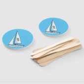 Sailboat cartoon illustration fächer (Non-assembled)