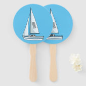 Sailboat cartoon illustration fächer (Vorne und Hinten)