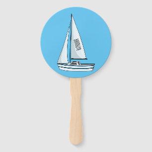 Sailboat cartoon illustration fächer