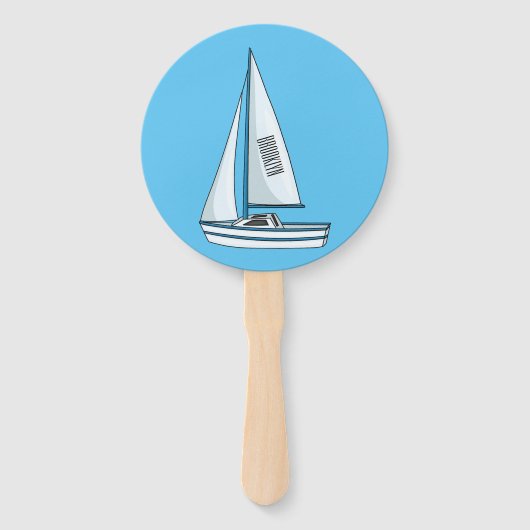 Sailboat cartoon illustration fächer (Vorderseite)