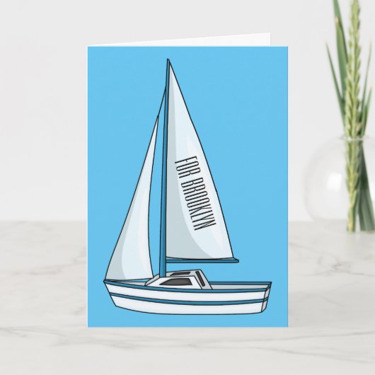 Sailboat cartoon illustration karte (Vorderseite)