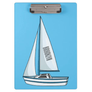 Sailboat cartoon illustration  klemmbrett