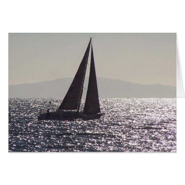 Sailboat & Catalina Island Card (Vorderseite (Horizontal))