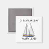 Sailboat Chesapeake Bay Maryland Magnet (Vorderseite/Rückseite)