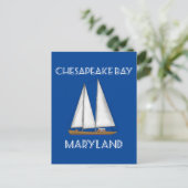 Sailboat Chesapeake Bay Maryland Postkarte (Stehend Vorderseite)