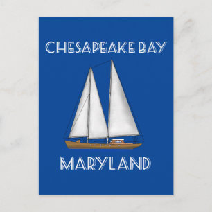 Sailboat Chesapeake Bay Maryland Postkarte
