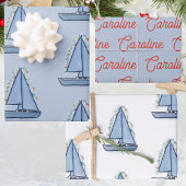 Sailboat Christmas  Geschenkpapier Set