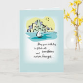 Sailboat City Birthday Karte (Gelbe Blume)