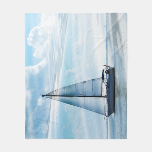 SailBoat & Clouds Fleece Blanket (Vorderseite)
