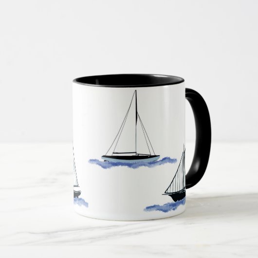 sailboat coffee cup mug tasse (VorderseiteRechts)