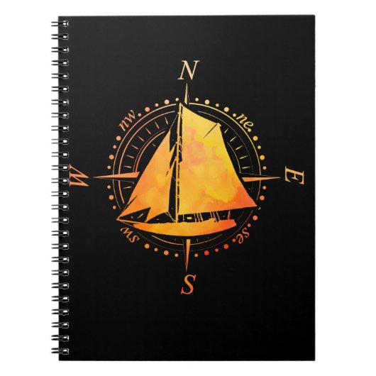 Sailboat Compass Sailing Notizblock (Vorderseite)