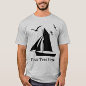 Sailboat Custom Basic Grau T - Shirt (Vorderseite)