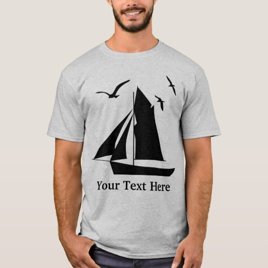Sailboat Custom Basic Grau T - Shirt (Vorderseite)