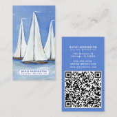 Sailboat Custom QR Code Scannable Coast Vertikal Visitenkarte (Vorne/Hinten)