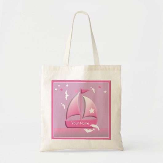 Sailboat Design Niedlich rosa Go Tasche (Vorne)