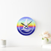 Sailboat Design Runde Wanduhr (Zuhause)