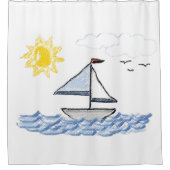Sailboat Duschvorhang (Vorderseite)