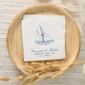 Sailboat Elegant Blaue Hochzeit der Marine Serviette