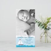 Sailboat Geburtsankündigung Foto-Karte Ankündigung (Stehend Vorderseite)